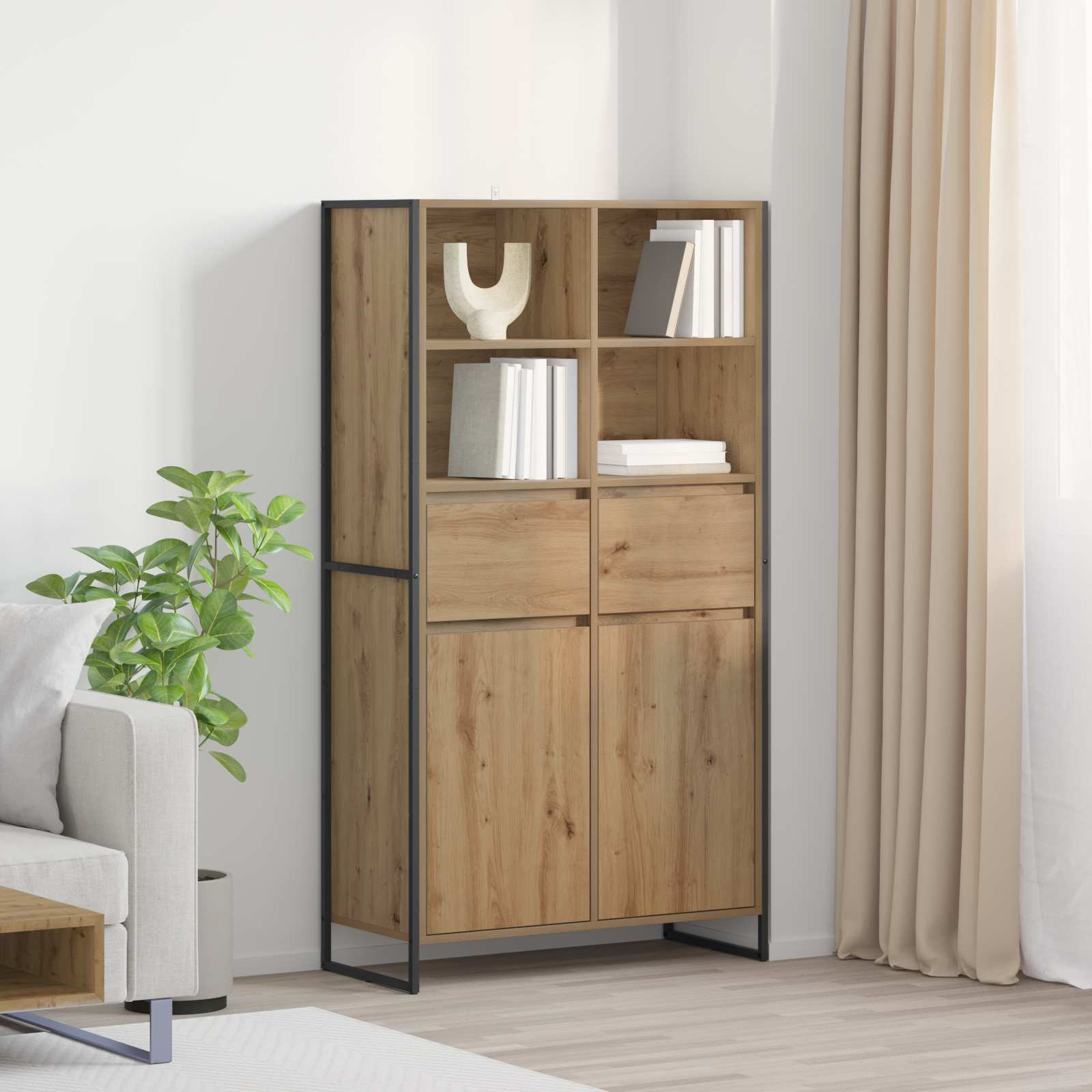 vidaXL Sideboard Kunsthandwerk Eiche 81 x 36 x 150.5 cm Holzwerkstoff