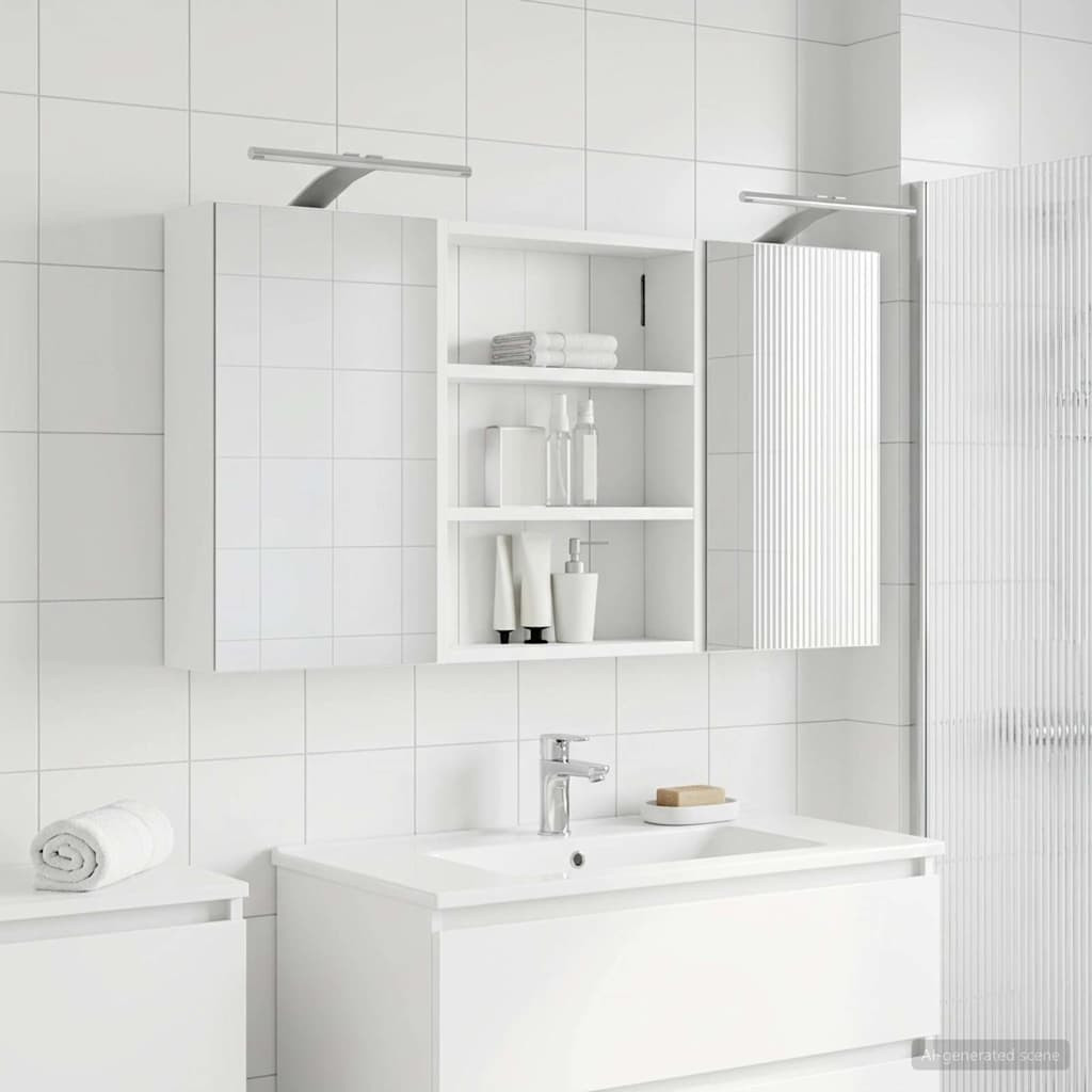 vidaXL Badezimmerschrank-Set 3 pcs 100 x 10,5 x 50 cm Holzwerkstoff