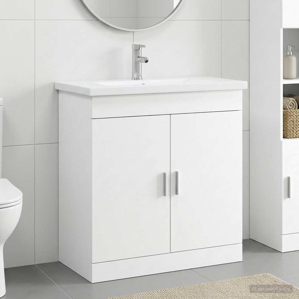 vidaXL Badezimmermöbel-Set Weiß 81 x 40 x 84,5 cm Holzwerkstoff