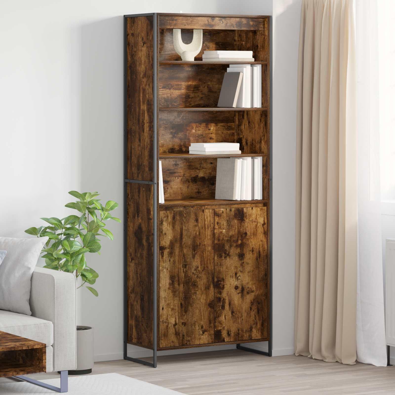 vidaXL Hohe Schränke Raucharbe 79 x 36 x 200 cm Holzwerkstoff