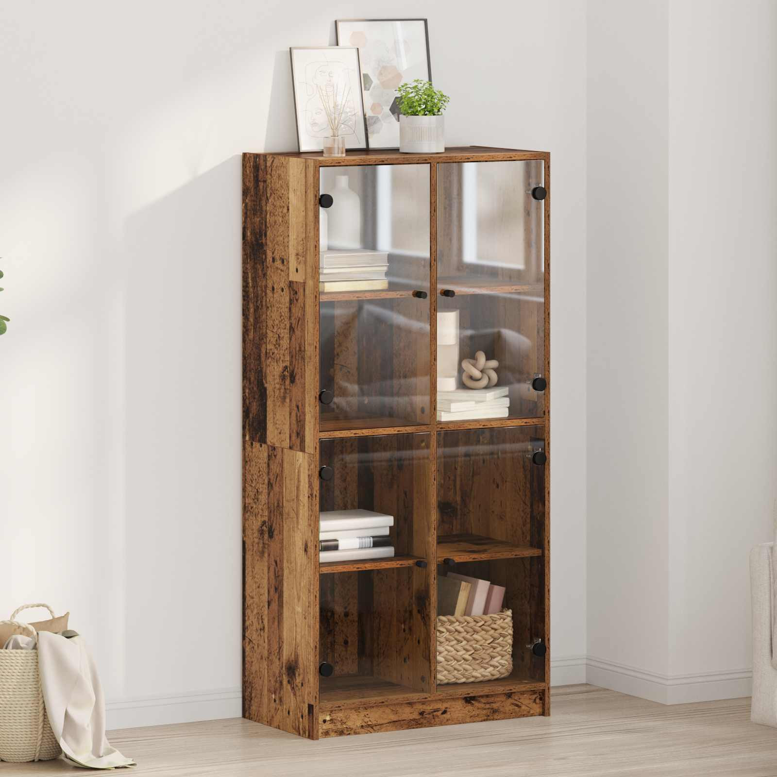 vidaXL Highboard Altholz 68 x 37 x 142 cm Holzwerkstoff