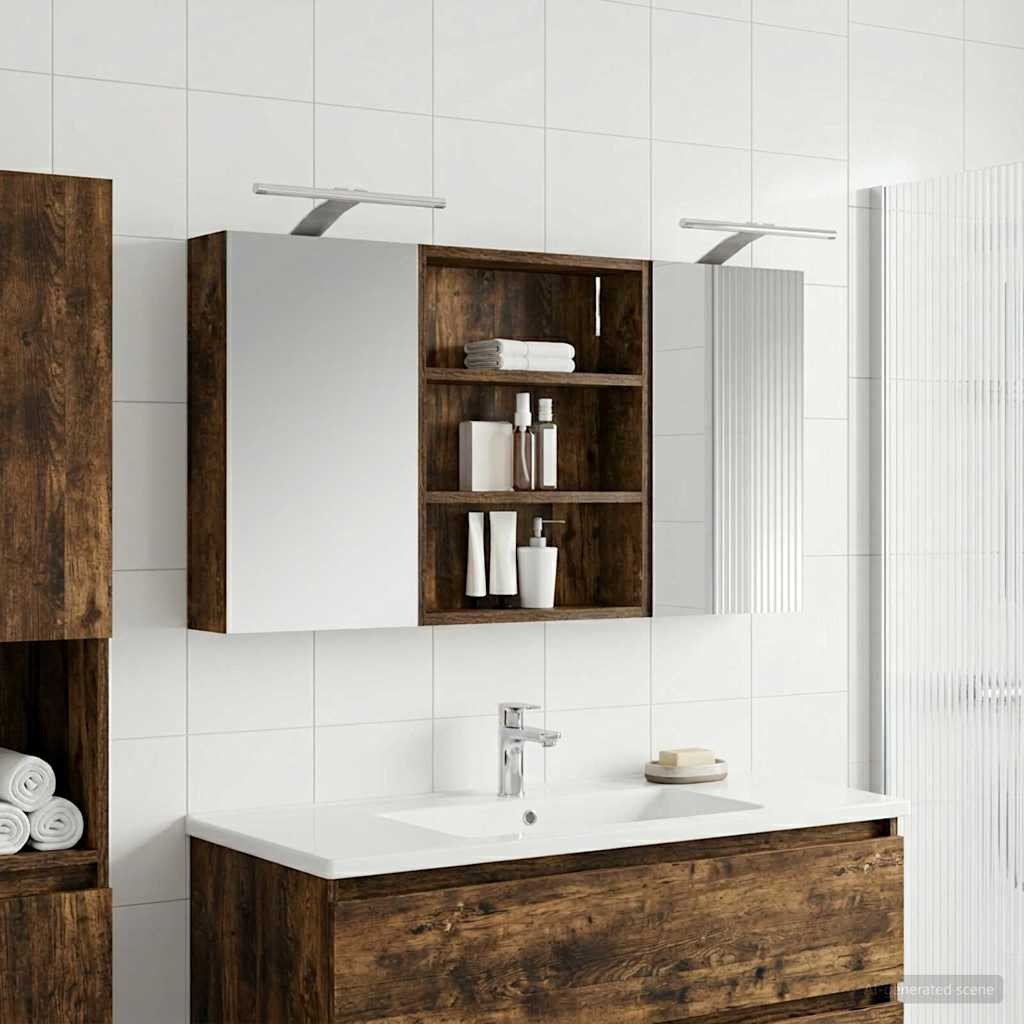 vidaXL Badezimmerschrank-Set 3 pcs 100 x 10,5 x 50 cm Holzwerkstoff