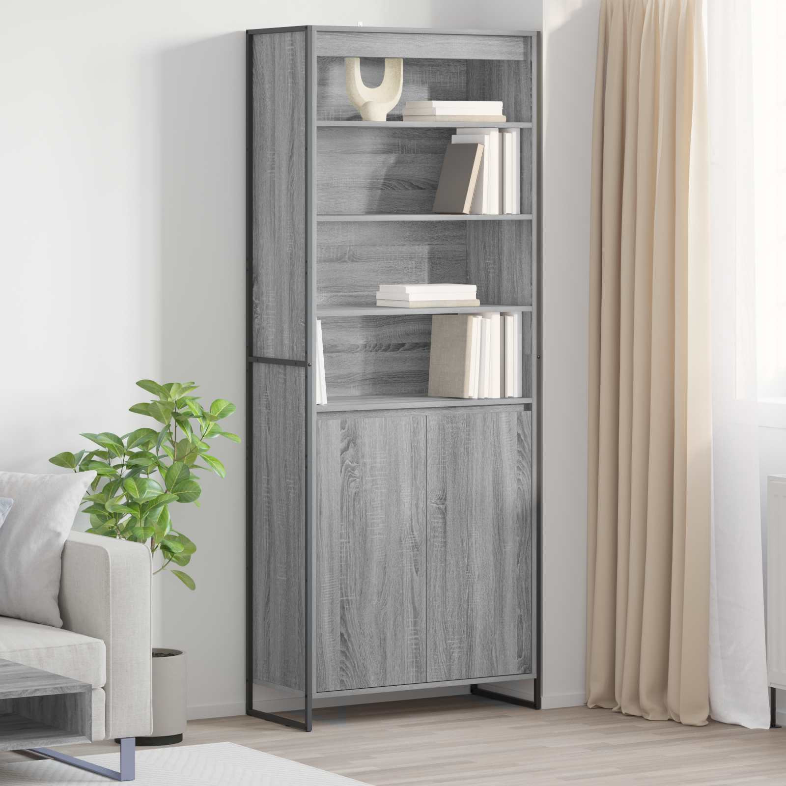 vidaXL Hohe Schränke Graues Sonoma 79 x 36 x 200 cm Holzwerkstoff