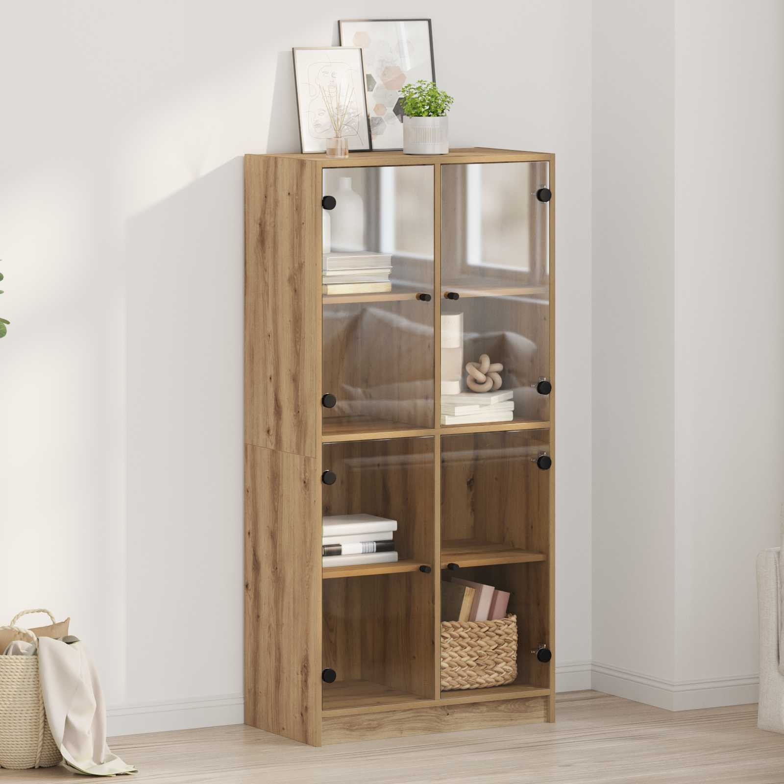 vidaXL Highboard Artisan-Eiche 68 x 37 x 142 cm Holzwerkstoff
