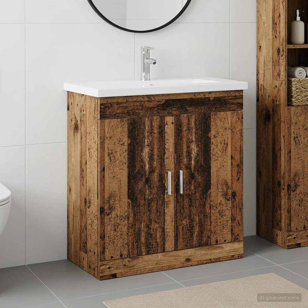 vidaXL Badezimmermöbel-Set Altholz 81 x 40 x 84,5 cm Holzwerkstoff