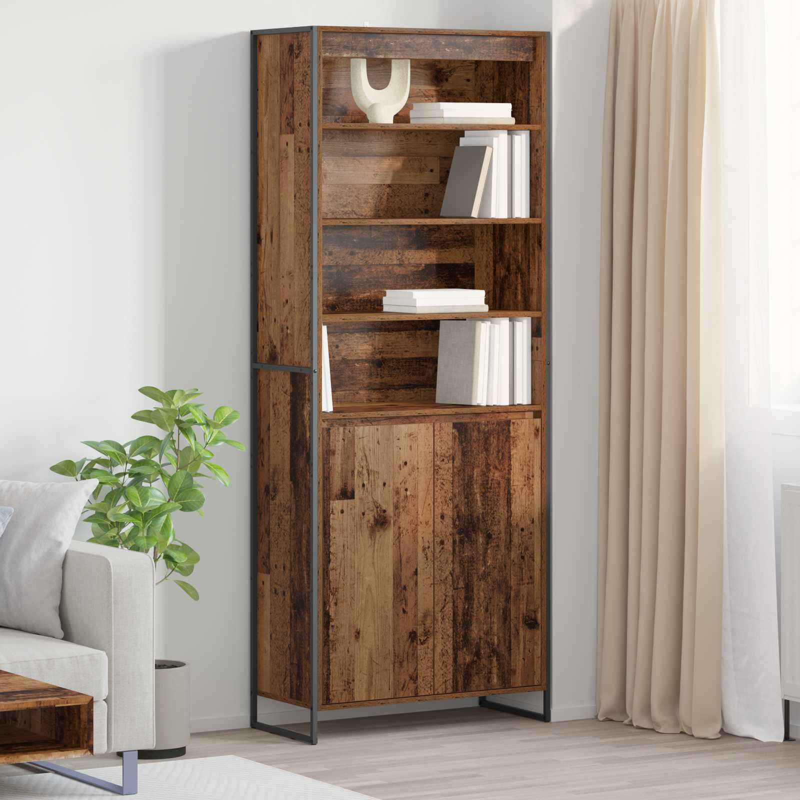 vidaXL Hohe Schränke Altholz 79 x 36 x 200 cm Holzwerkstoff