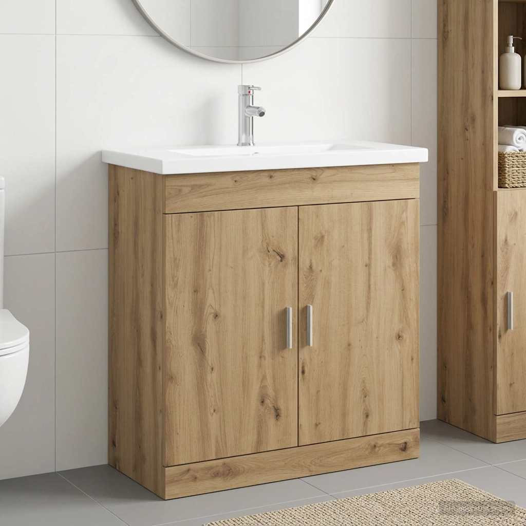 vidaXL Badezimmermöbel-Set Artisan-Eiche 81 x 40 x 84,5 cm