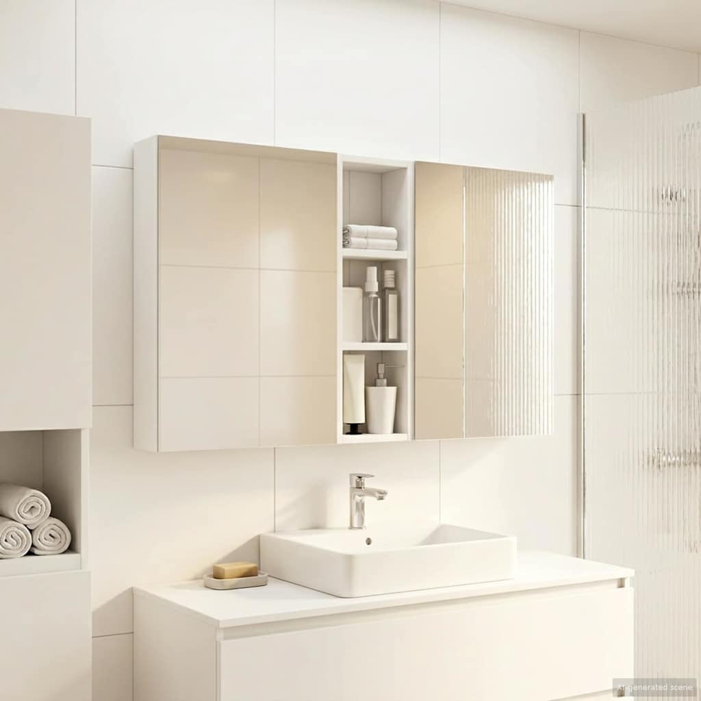 vidaXL Badezimmerschrank-Set 3 pcs 100 x 10,5 x 60,5 cm Holzwerkstoff