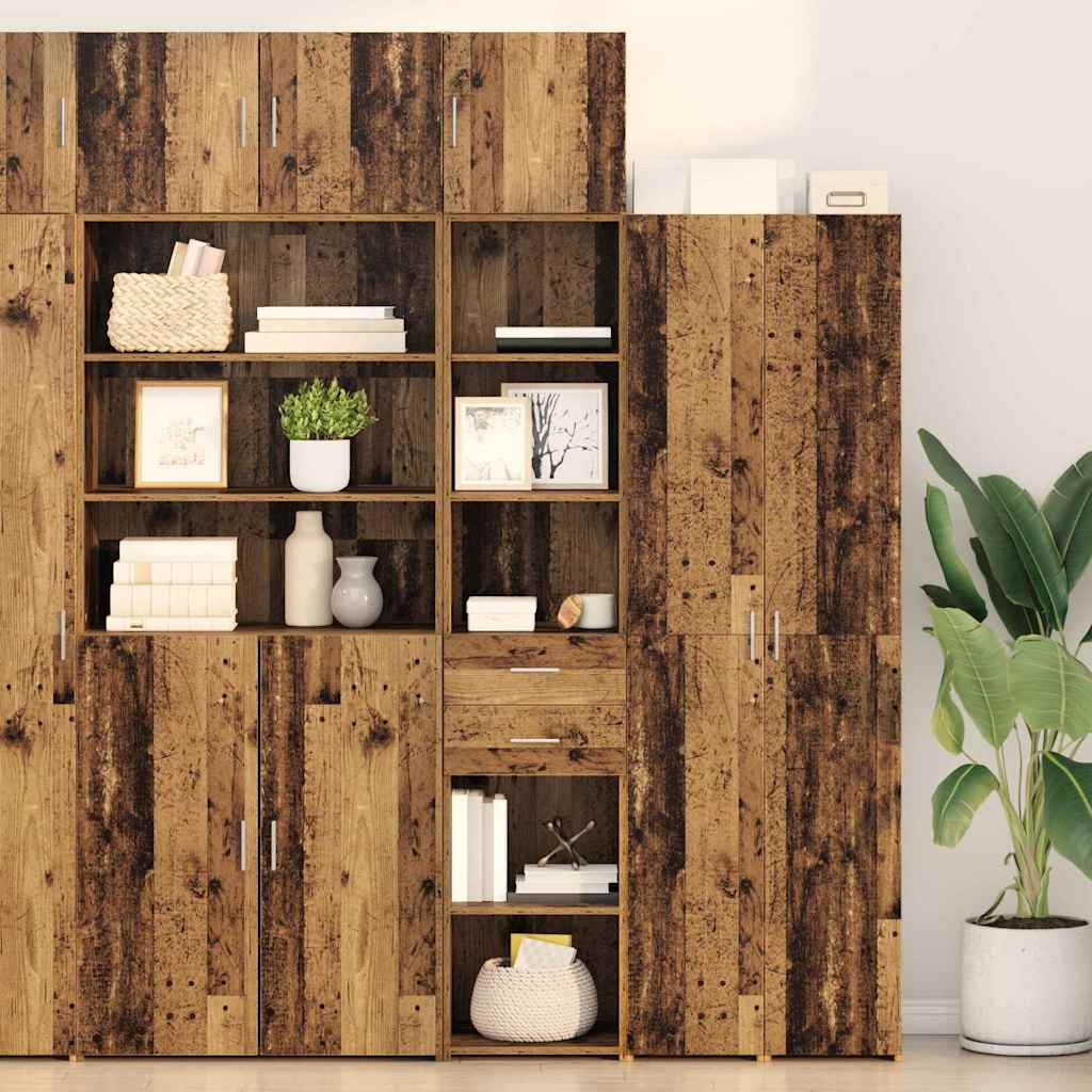 vidaXL Highboard Altholz 40 x 42,5 x 185 cm Holzwerkstoff