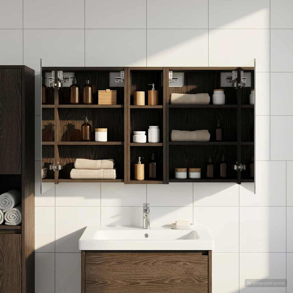 vidaXL Badezimmerschrank-Set 3 pcs 100 x 10,5 x 60,5 cm Holzwerkstoff