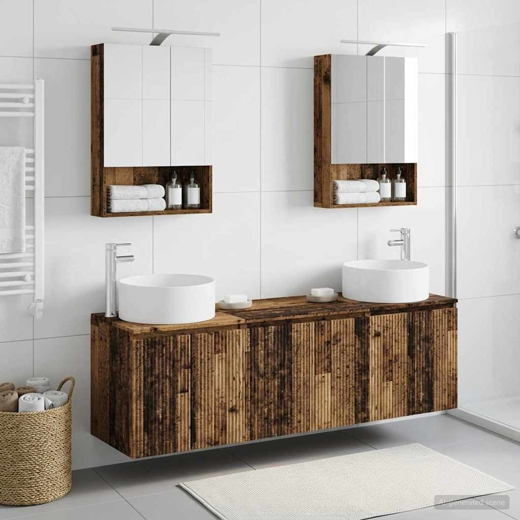 vidaXL Badezimmerschrank-Set 5 pcs Altholz Holzwerkstoff