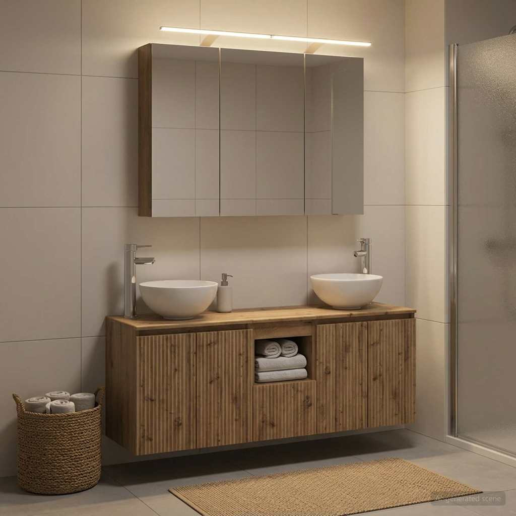 vidaXL Badezimmerschrank-Set 4 Stk. Artisan-Eiche Holzwerkstoff