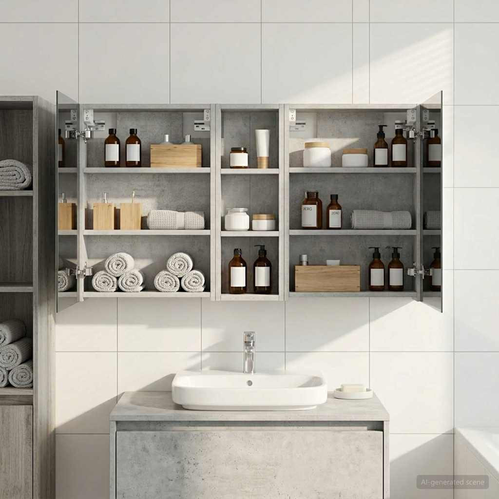 vidaXL Badezimmerschrank-Set 3 pcs 100 x 10,5 x 60,5 cm Holzwerkstoff