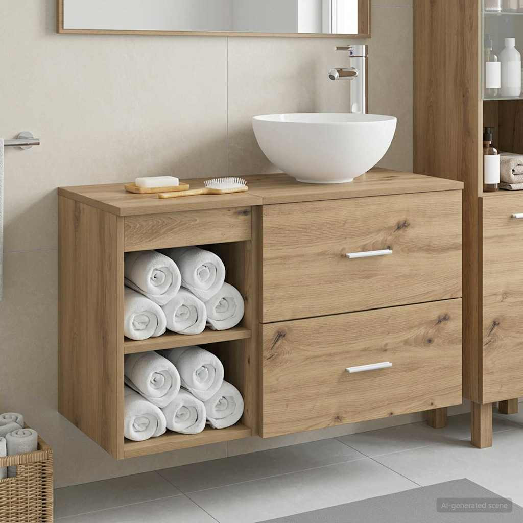 vidaXL Badezimmermöbel-Set 2 Stk. Artisan-Eiche Holzwerkstoff
