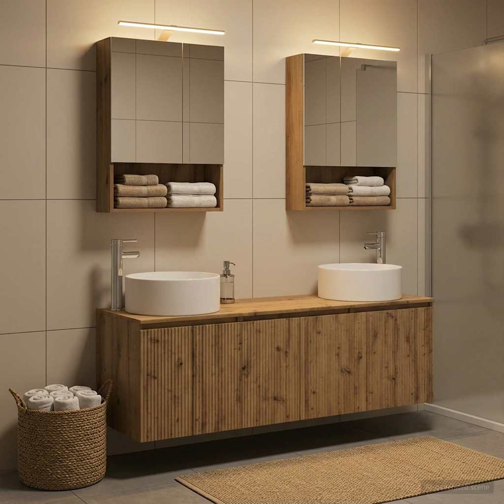 vidaXL Badezimmerschrank-Set 5 Stk. Artisan-Eiche Holzwerkstoff