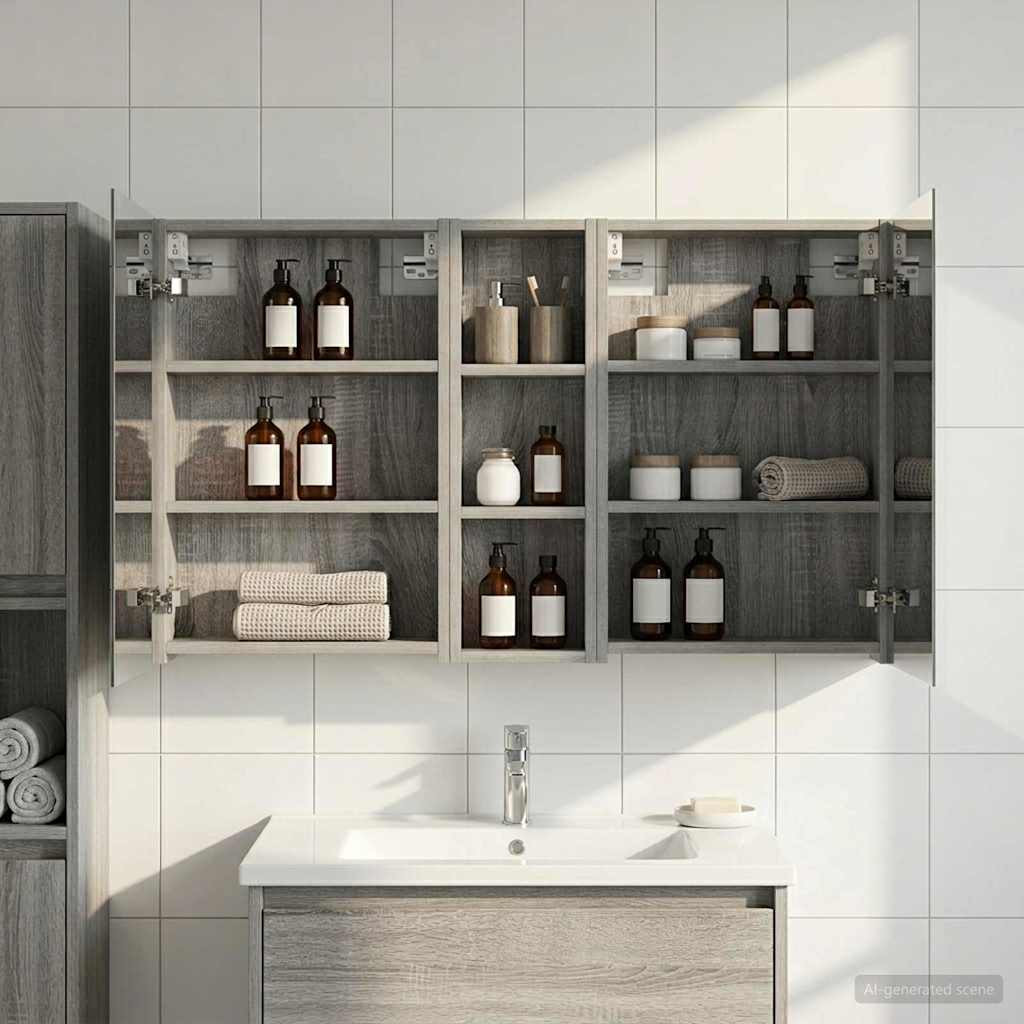 vidaXL Badezimmerschrank-Set 3 pcs 100 x 10,5 x 60,5 cm Holzwerkstoff