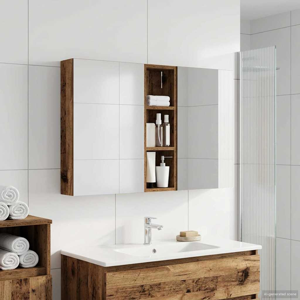 vidaXL Badezimmerschrank-Set 3 pcs 100 x 10,5 x 60,5 cm Holzwerkstoff