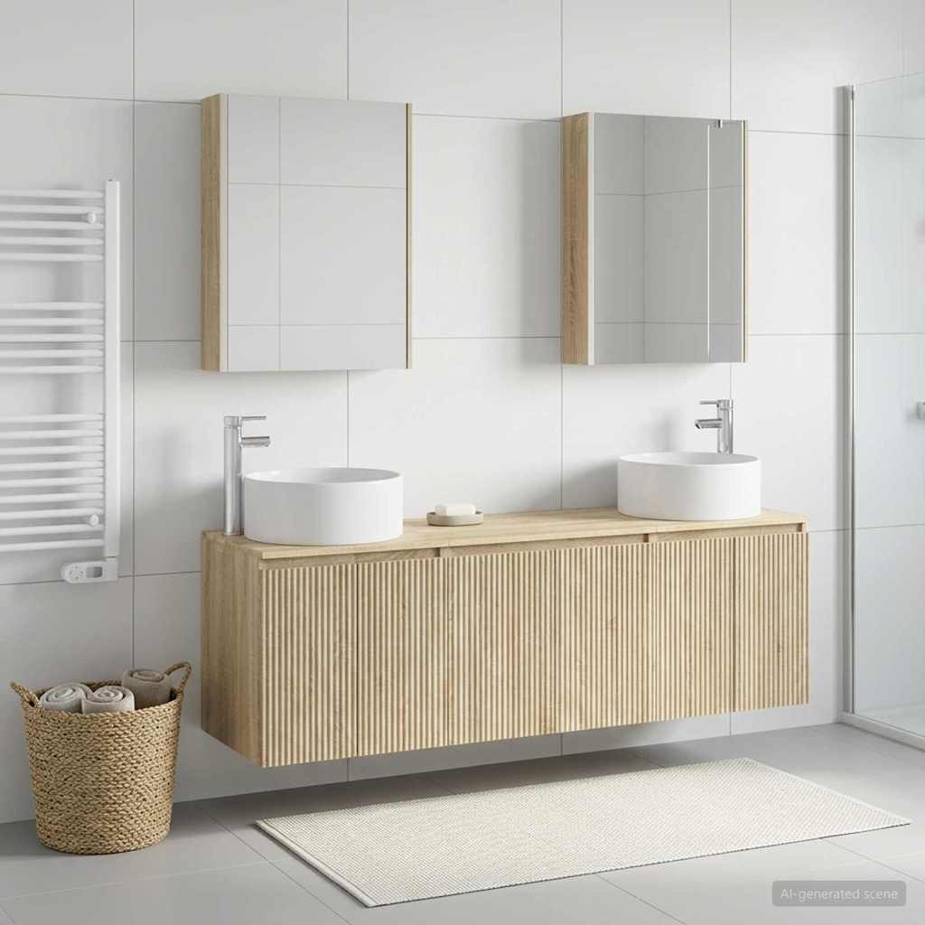 vidaXL Badezimmerschrank-Set 5 pcs Sonoma-Eiche Holzwerkstoff