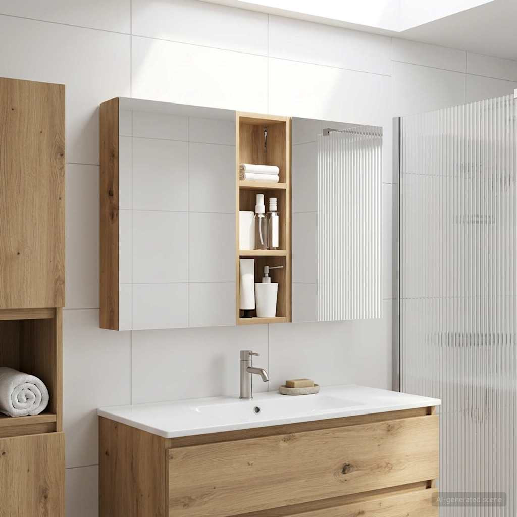 vidaXL Badezimmerschrank-Set 3 Stk. 100 x 10,5 x 60,5 cm Holzwerkstoff