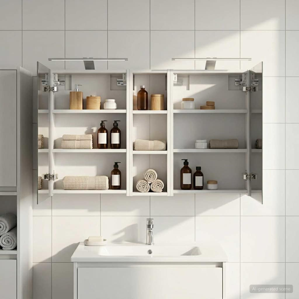 vidaXL Badezimmerschrank-Set 3 pcs 100 x 10,5 x 60,5 cm Holzwerkstoff