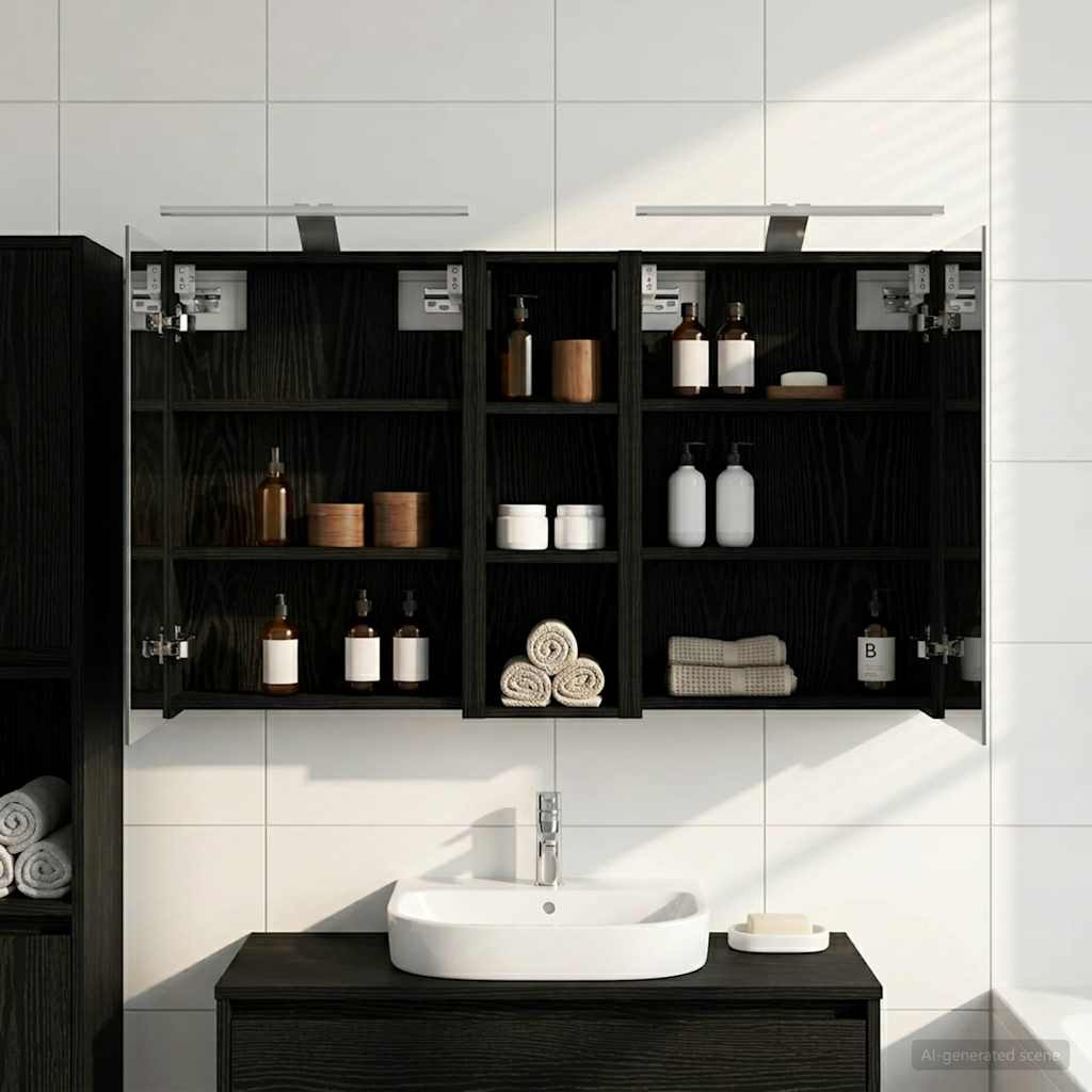 vidaXL Badezimmerschrank-Set 3 pcs 100 x 10,5 x 60,5 cm Holzwerkstoff