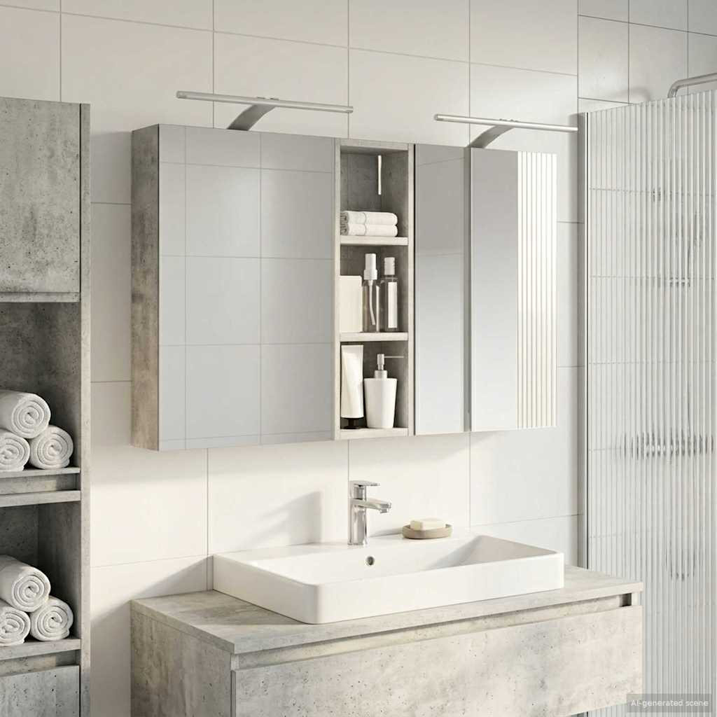 vidaXL Badezimmerschrank-Set 3 pcs 100 x 10,5 x 60,5 cm Holzwerkstoff