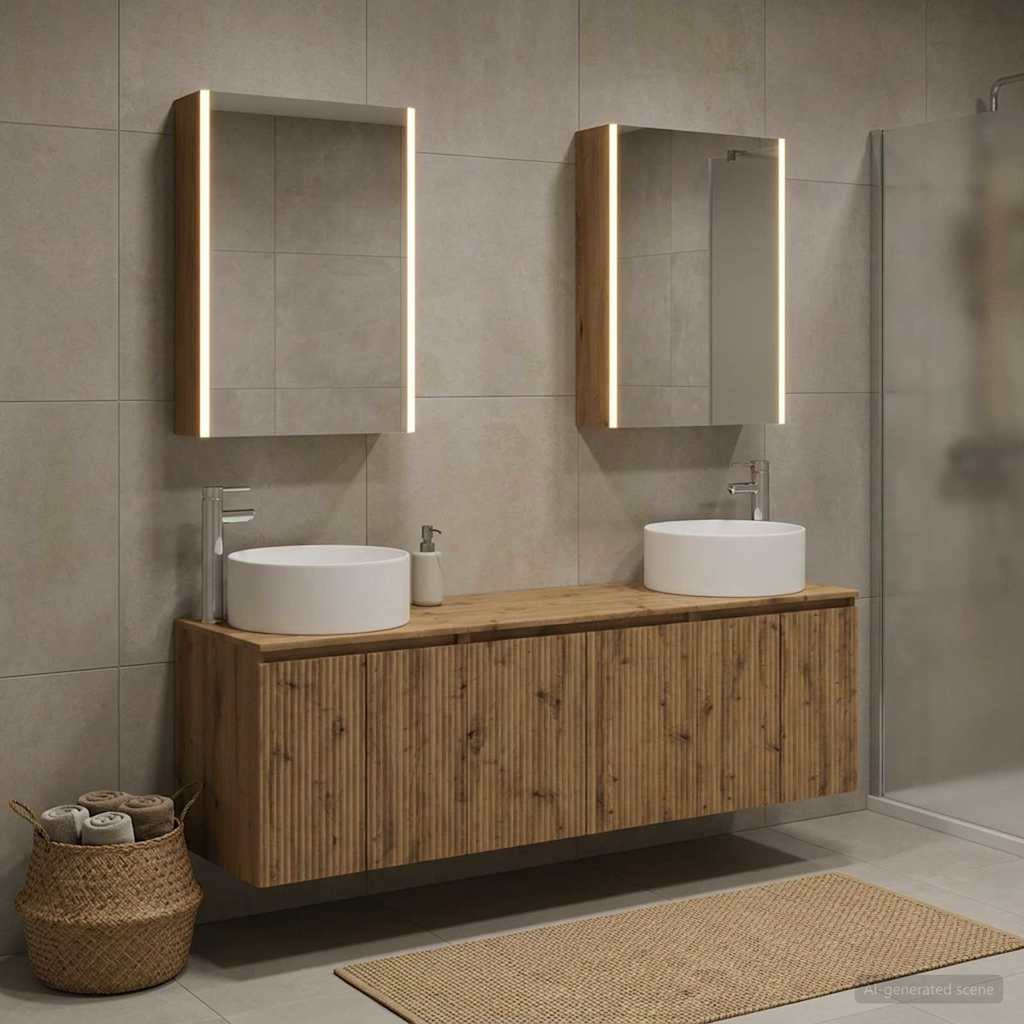 vidaXL Badezimmerschrank-Set 5 Stk. Artisan-Eiche Holzwerkstoff