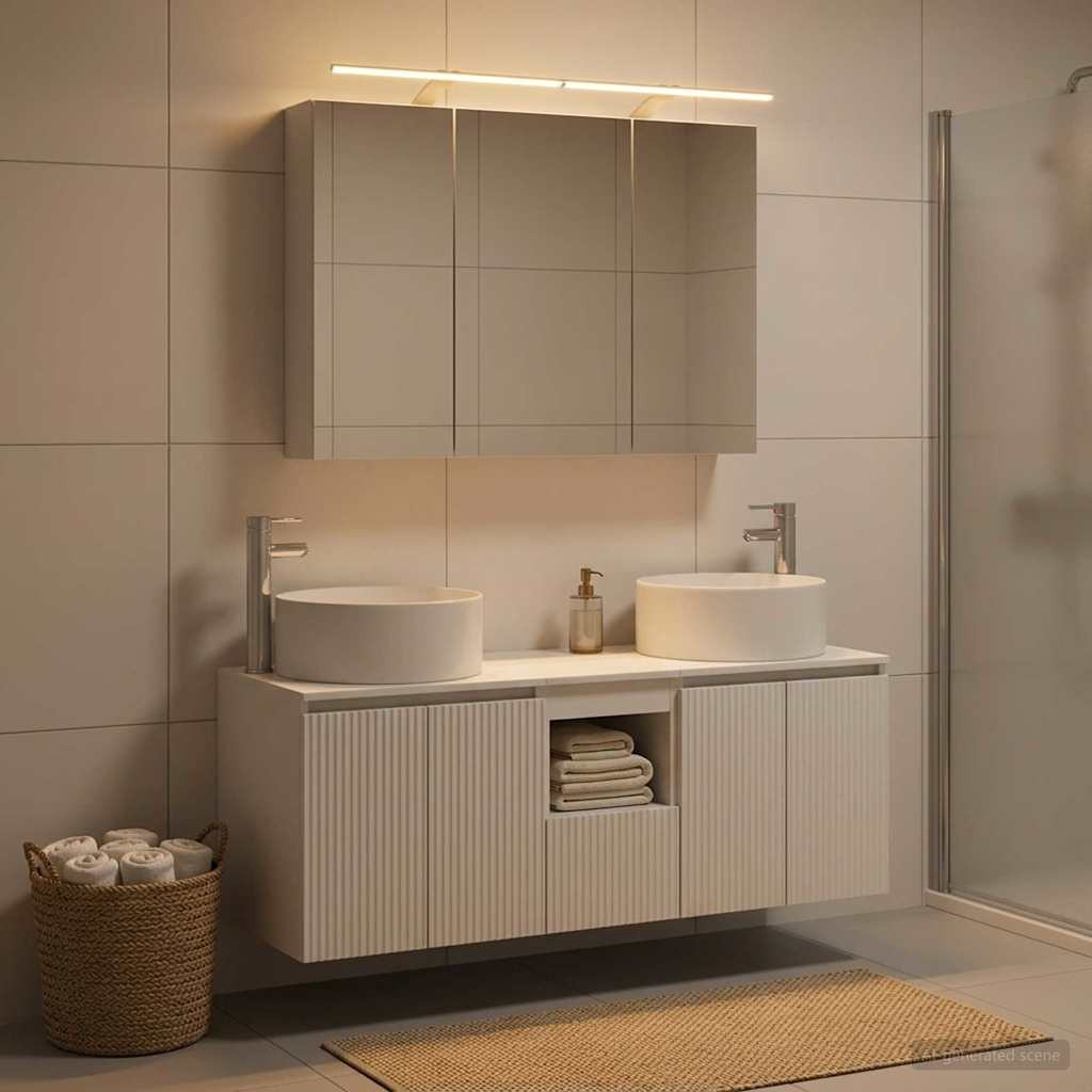 vidaXL Badezimmerschrank-Set 4 pcs Weiß 100 x 14,5 x 70 cm