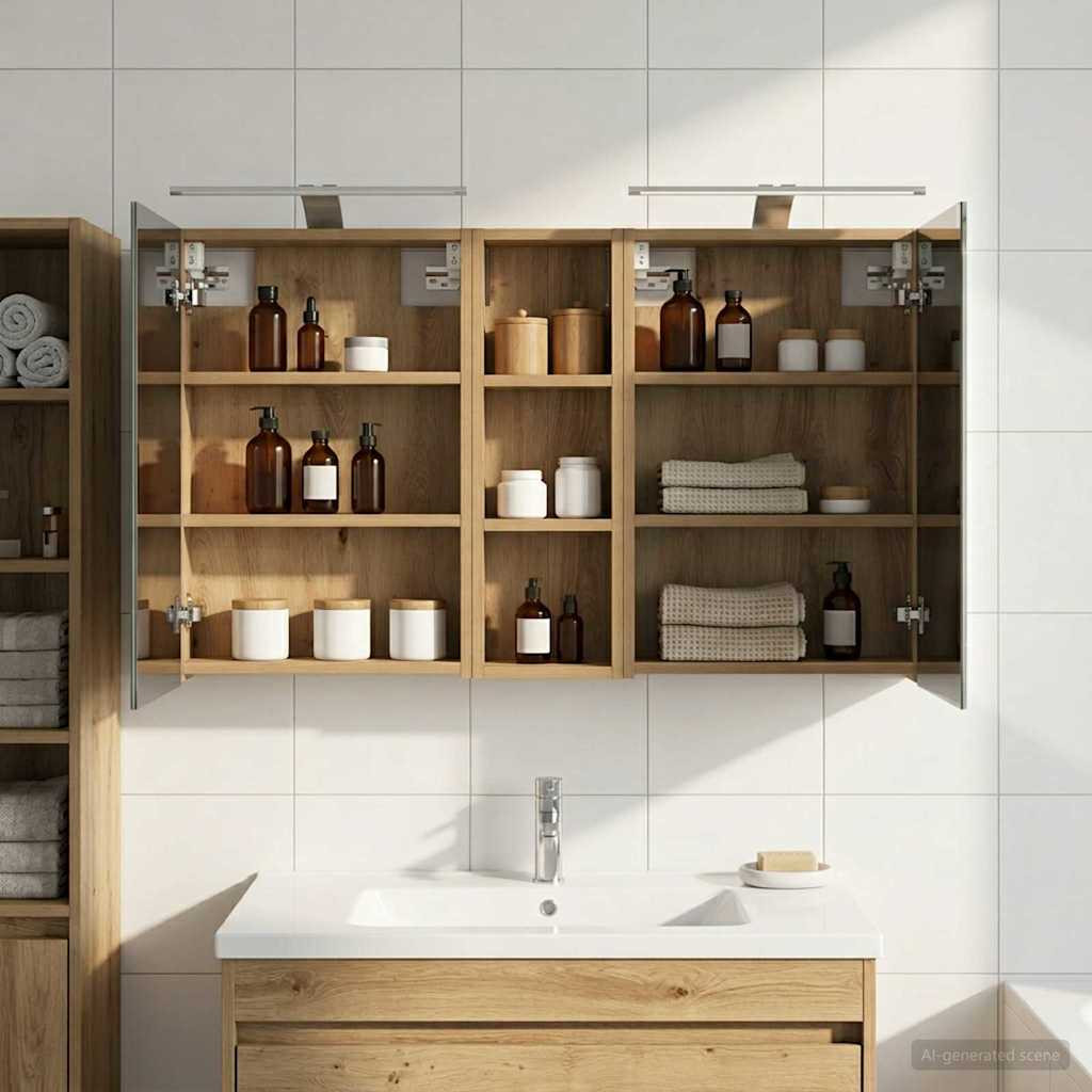 vidaXL Badezimmerschrank-Set 3 Stk. 100 x 10,5 x 60,5 cm Holzwerkstoff