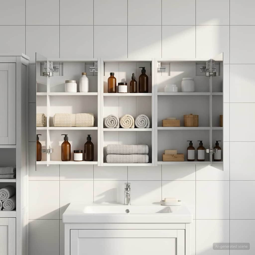 vidaXL Badezimmerschrank-Set 3 pcs 110 x 10,5 x 60,5 cm Holzwerkstoff