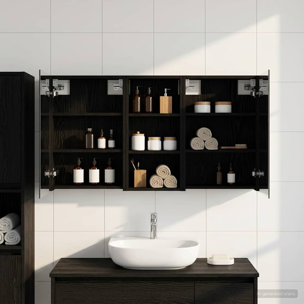 vidaXL Badezimmerschrank-Set 3 pcs 110 x 10,5 x 60,5 cm Holzwerkstoff