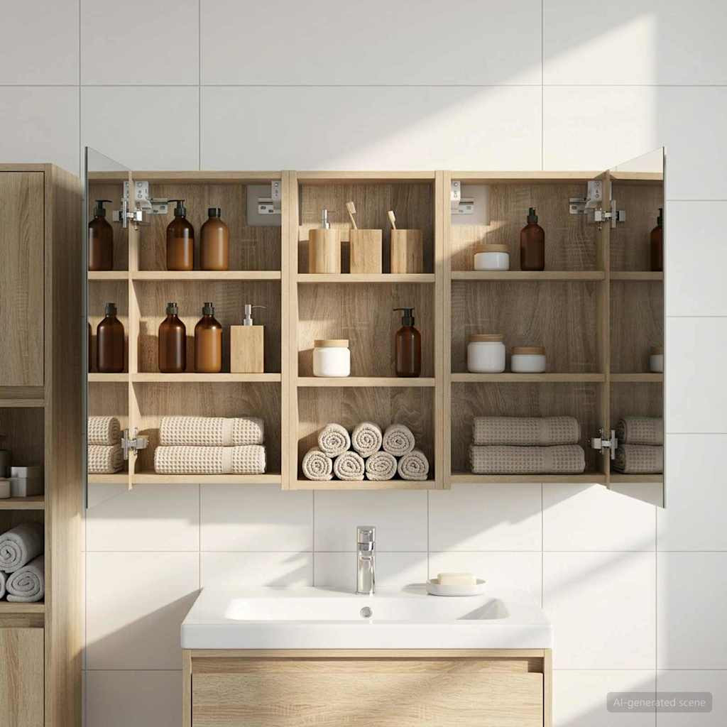 vidaXL Badezimmerschrank-Set 3 pcs 110 x 10,5 x 60,5 cm Holzwerkstoff