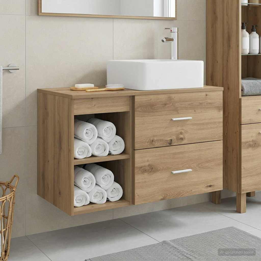 vidaXL Badezimmermöbel-Set 2 Stk. Artisan-Eiche Holzwerkstoff