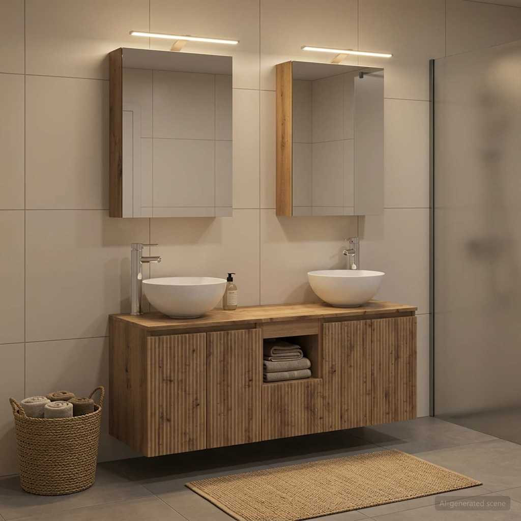 vidaXL Badezimmerschrank-Set 5 Stk. Artisan-Eiche Holzwerkstoff