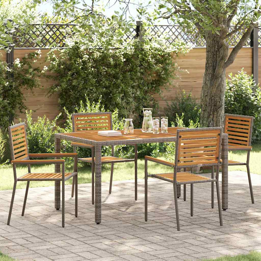 vidaXL Garten Stapelstühle 4 pcs Braun und Grau 54 x 56 x 90 cm