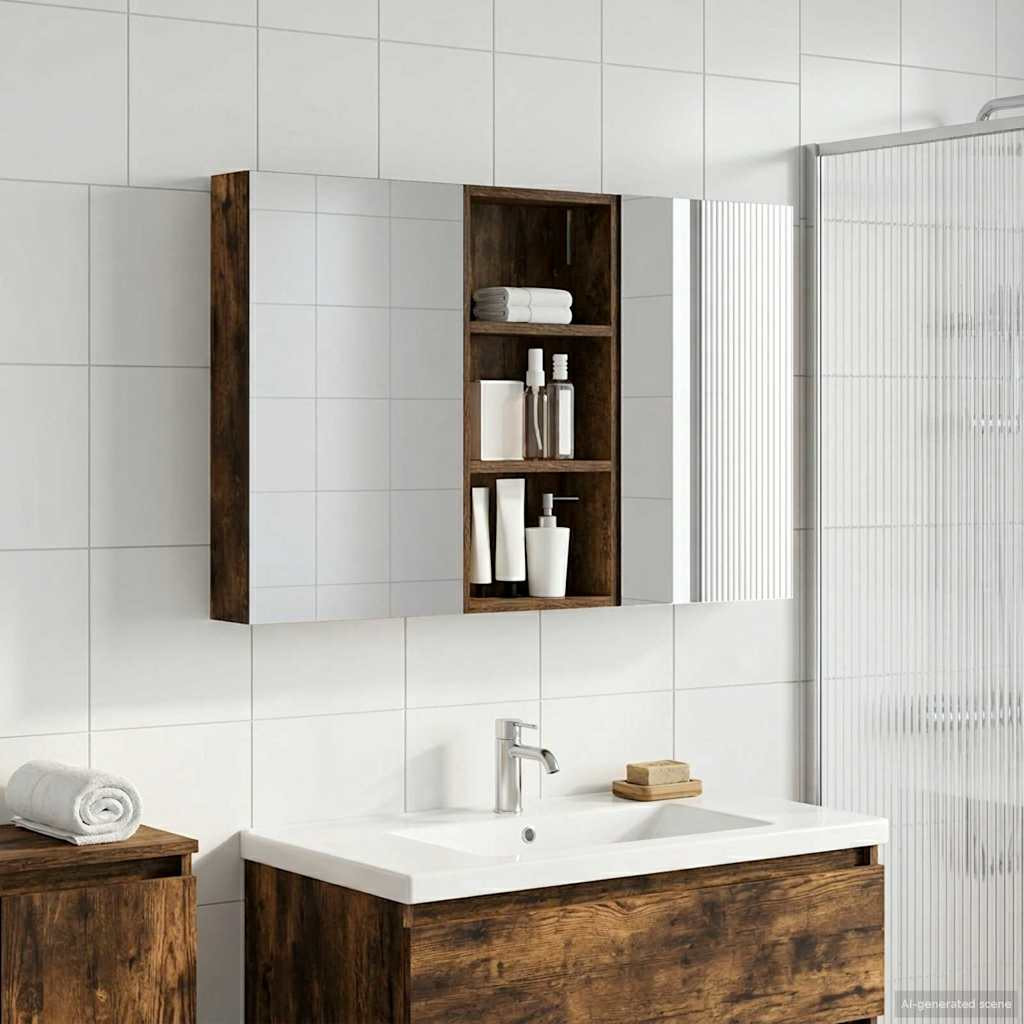 vidaXL Badezimmerschrank-Set 3 pcs 110 x 10,5 x 60,5 cm Holzwerkstoff