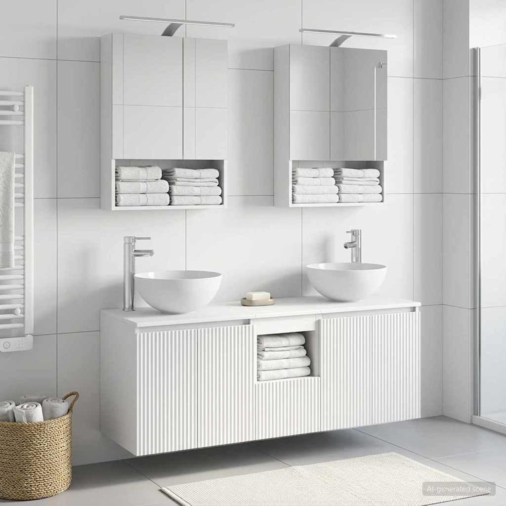 vidaXL Badezimmerschrank-Set 5 pcs Weiß 50 x 14,5 x 70 cm
