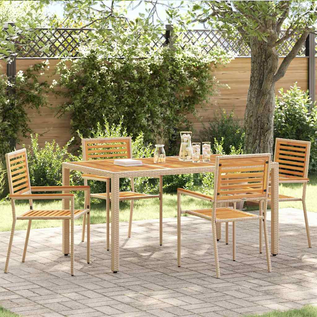 vidaXL Garten Stapelstühle 4 pcs Braun und Beige 54 x 56 x 90 cm