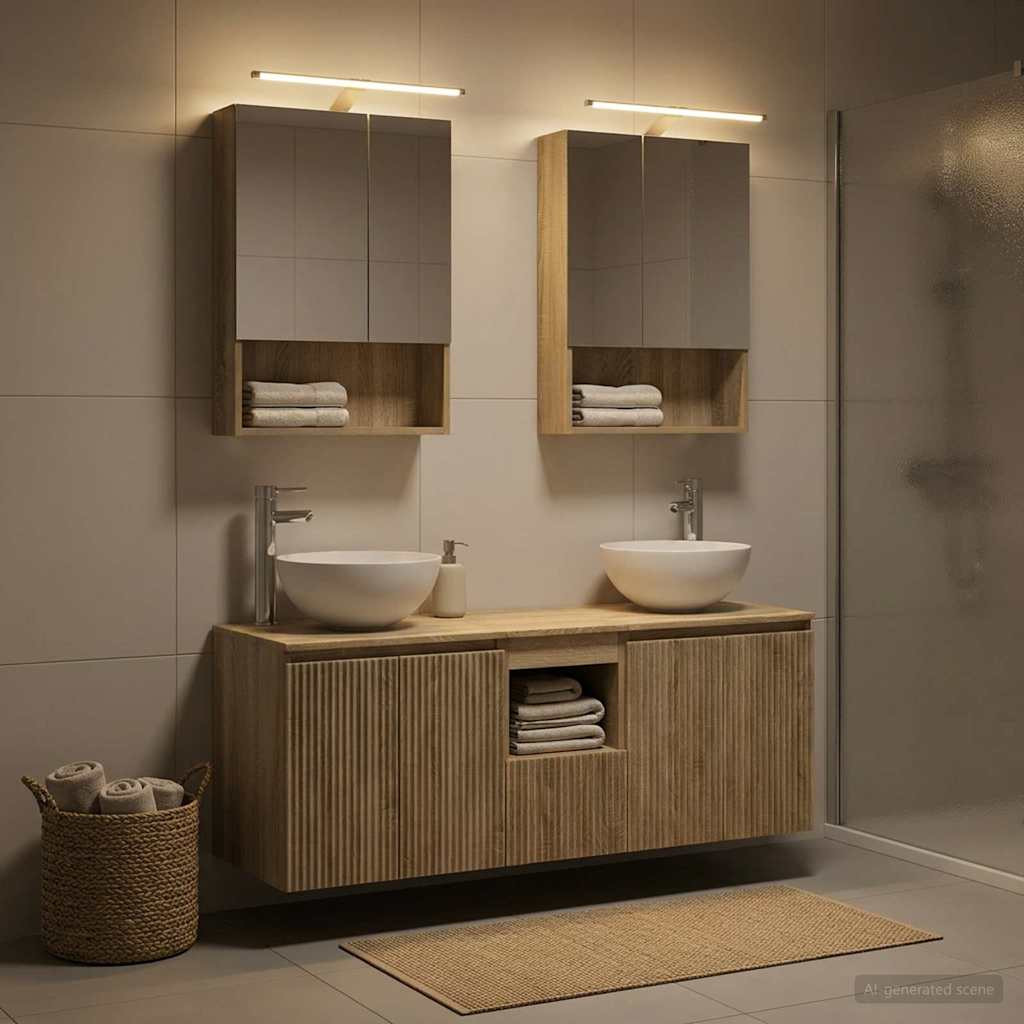 vidaXL Badezimmerschrank-Set 5 pcs Sonoma-Eiche 50 x 14,5 x 70 cm