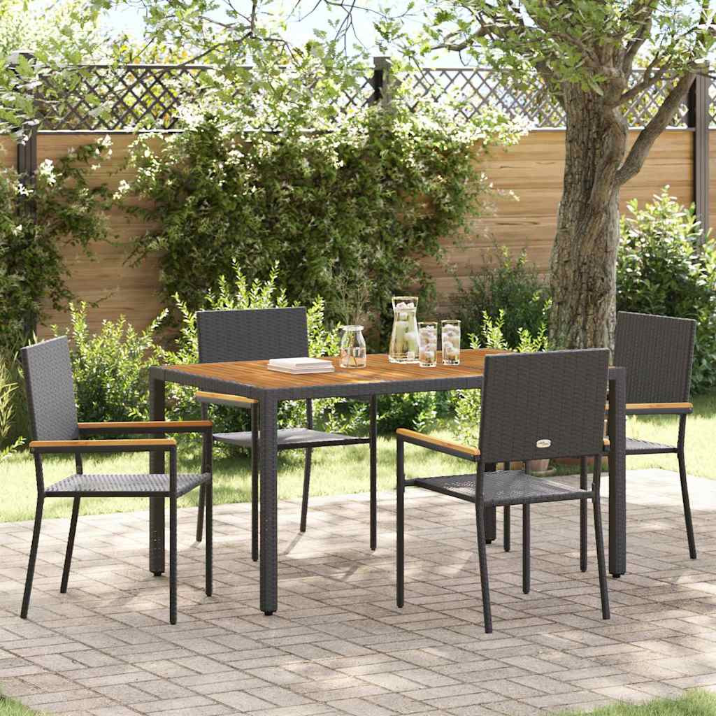 vidaXL Garten Stapelstühle 4 pcs Schwarz und Braun 54 x 56 x 90 cm