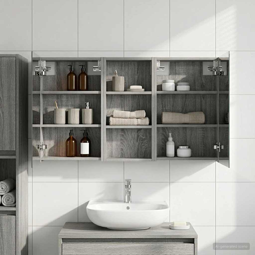 vidaXL Badezimmerschrank-Set 3 pcs 110 x 10,5 x 60,5 cm Holzwerkstoff