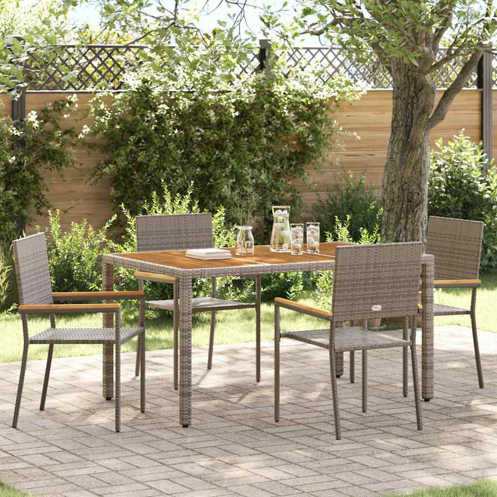 vidaXL Garten Stapelstühle 4 pcs Grau und Braun 54 x 56 x 90 cm