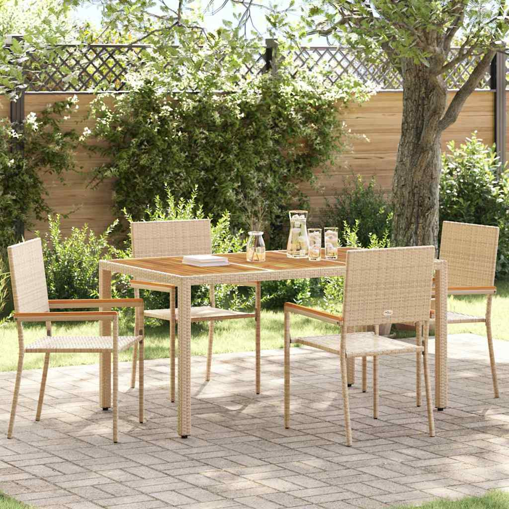 vidaXL Garten Stapelstühle 4 pcs Creme und Braun 54 x 56 x 90 cm
