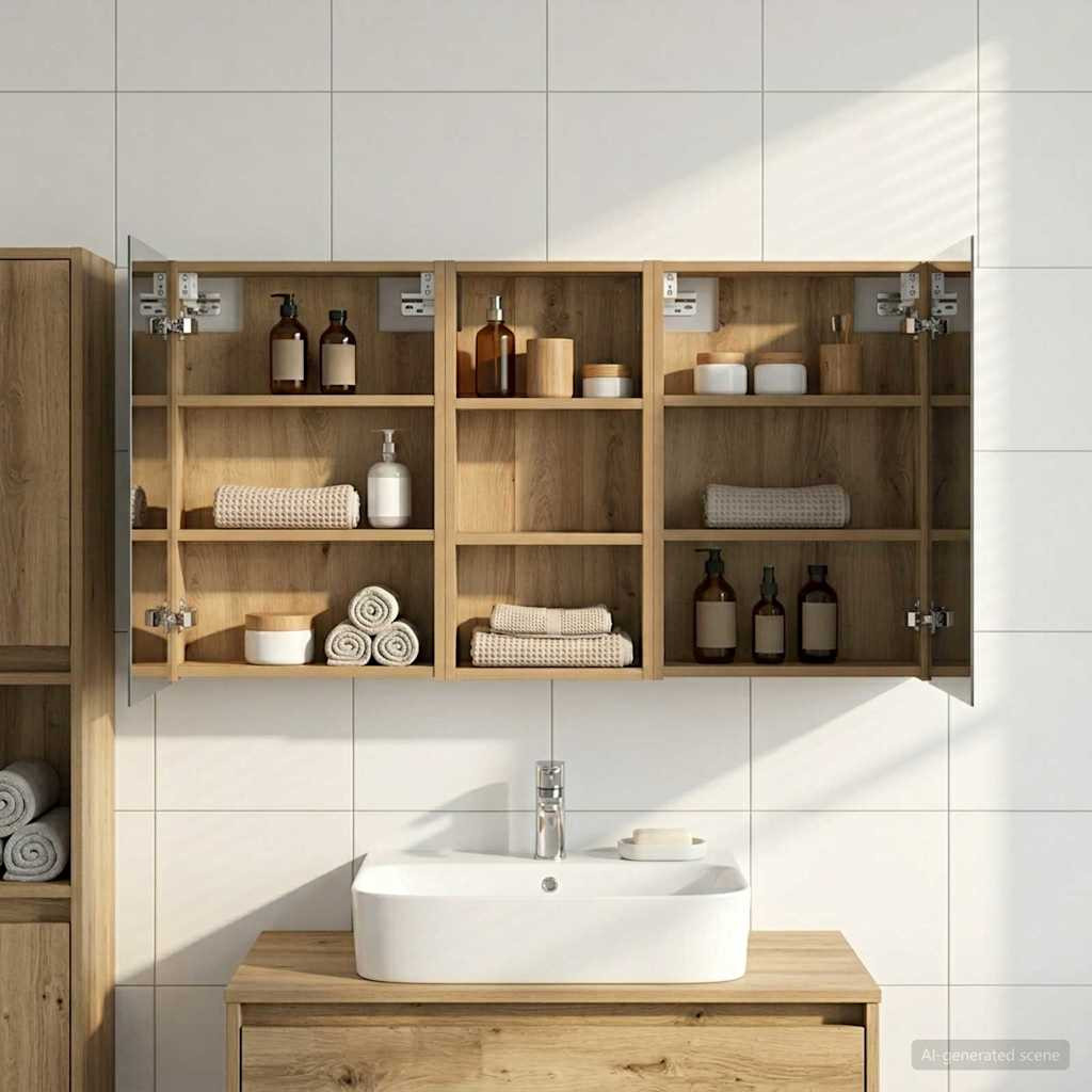 vidaXL Badezimmerschrank-Set 3 Stk. 110 x 10,5 x 60,5 cm Holzwerkstoff