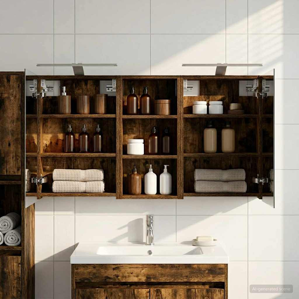 vidaXL Badezimmerschrank-Set 3 pcs 110 x 10,5 x 60,5 cm Holzwerkstoff