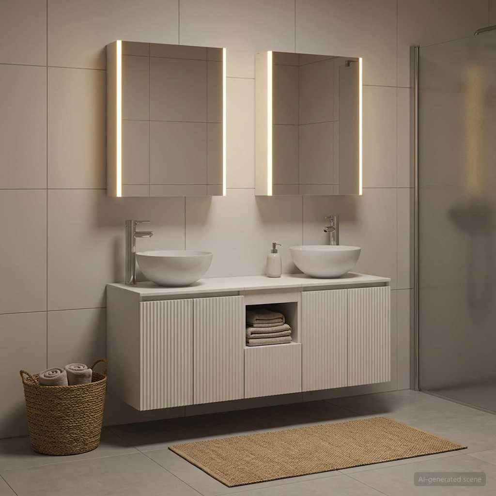 vidaXL Badezimmerschrank-Set 5 pcs Weiß 53 x 15,5 x 70 cm