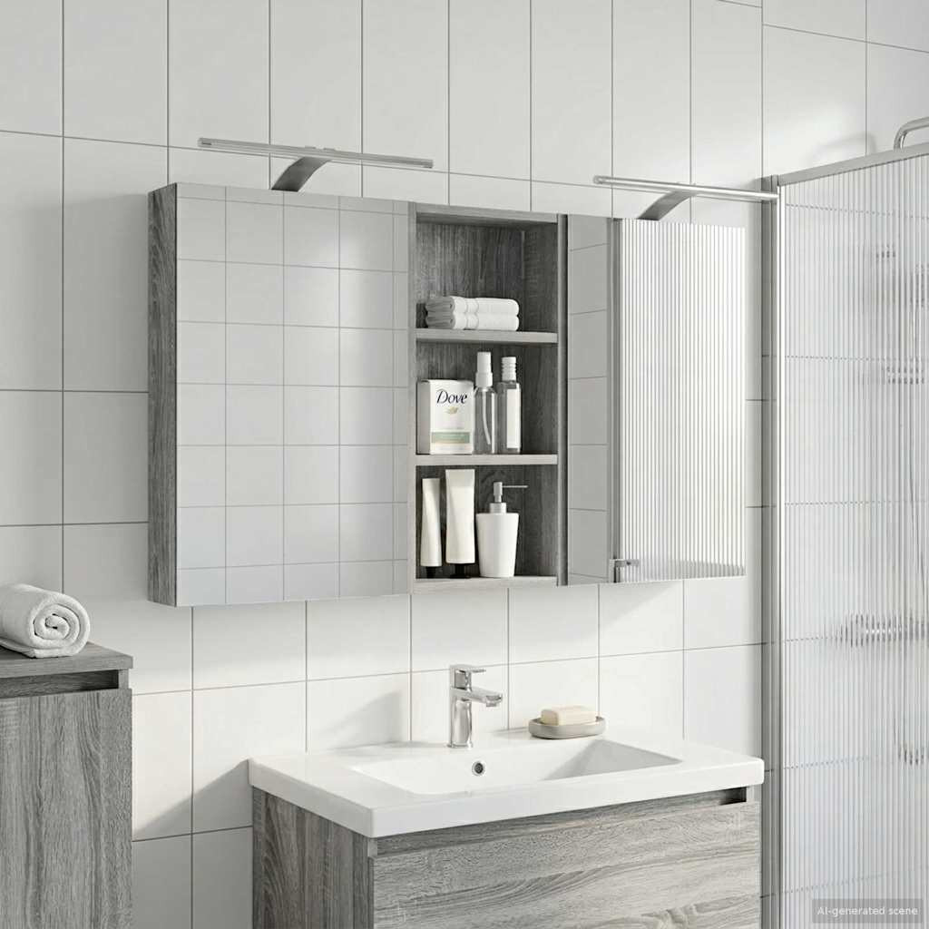 vidaXL Badezimmerschrank-Set 3 pcs 110 x 10,5 x 60,5 cm Holzwerkstoff