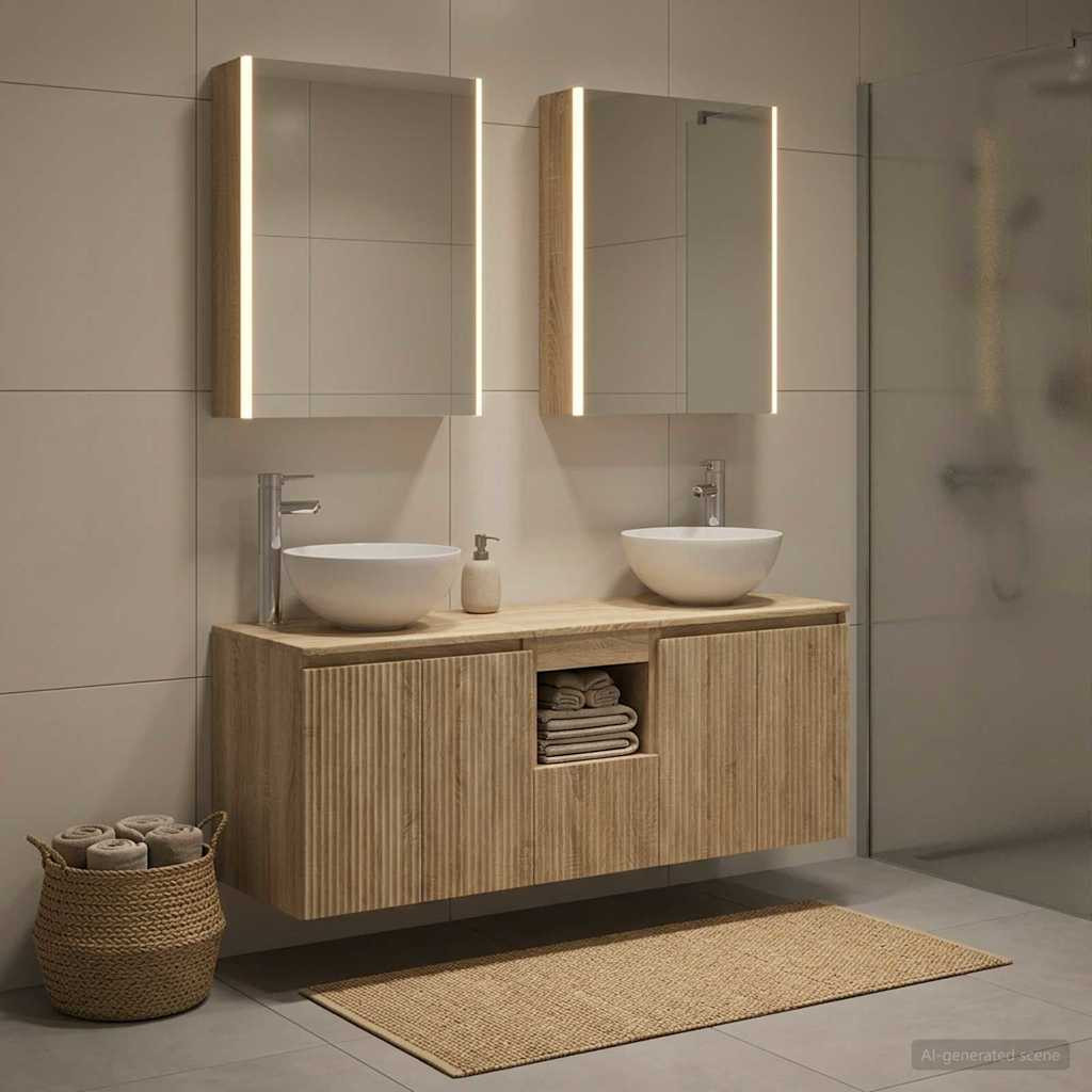 vidaXL Badezimmerschrank-Set 5 pcs Sonoma-Eiche 53 x 15,5 x 70 cm