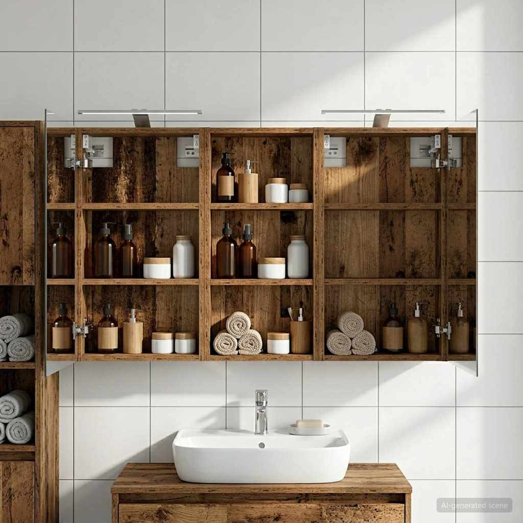 vidaXL Badezimmerschrank-Set 3 pcs 110 x 10,5 x 60,5 cm Holzwerkstoff