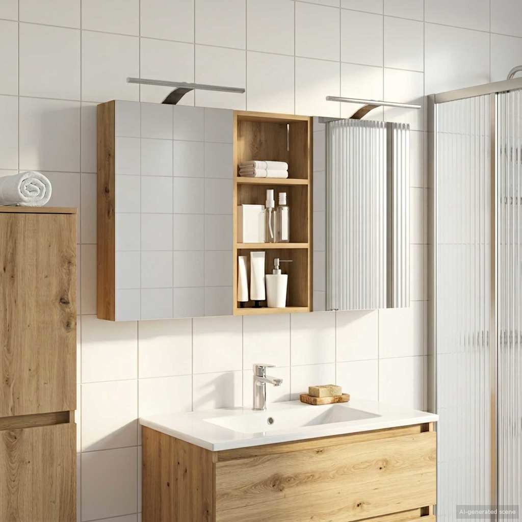 vidaXL Badezimmerschrank-Set 3 Stk. 110 x 10,5 x 60,5 cm Holzwerkstoff